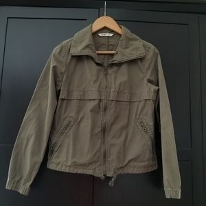 Green utility bomber jacket